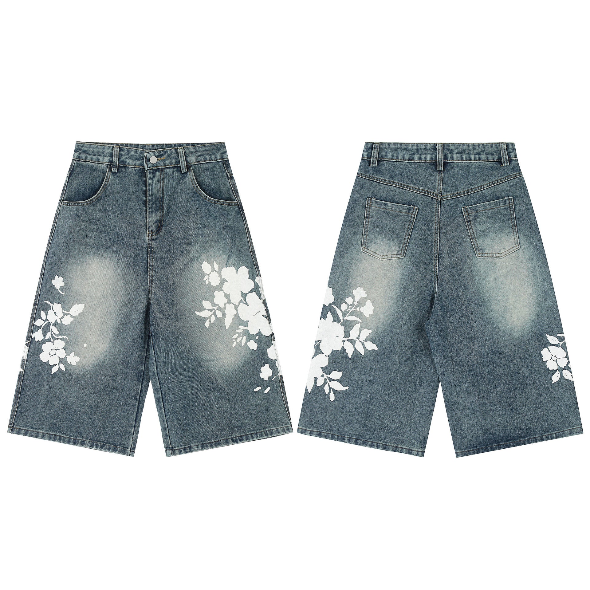 LSCN ARCHIVE — 340g "Faded Blossom" Denim Shorts