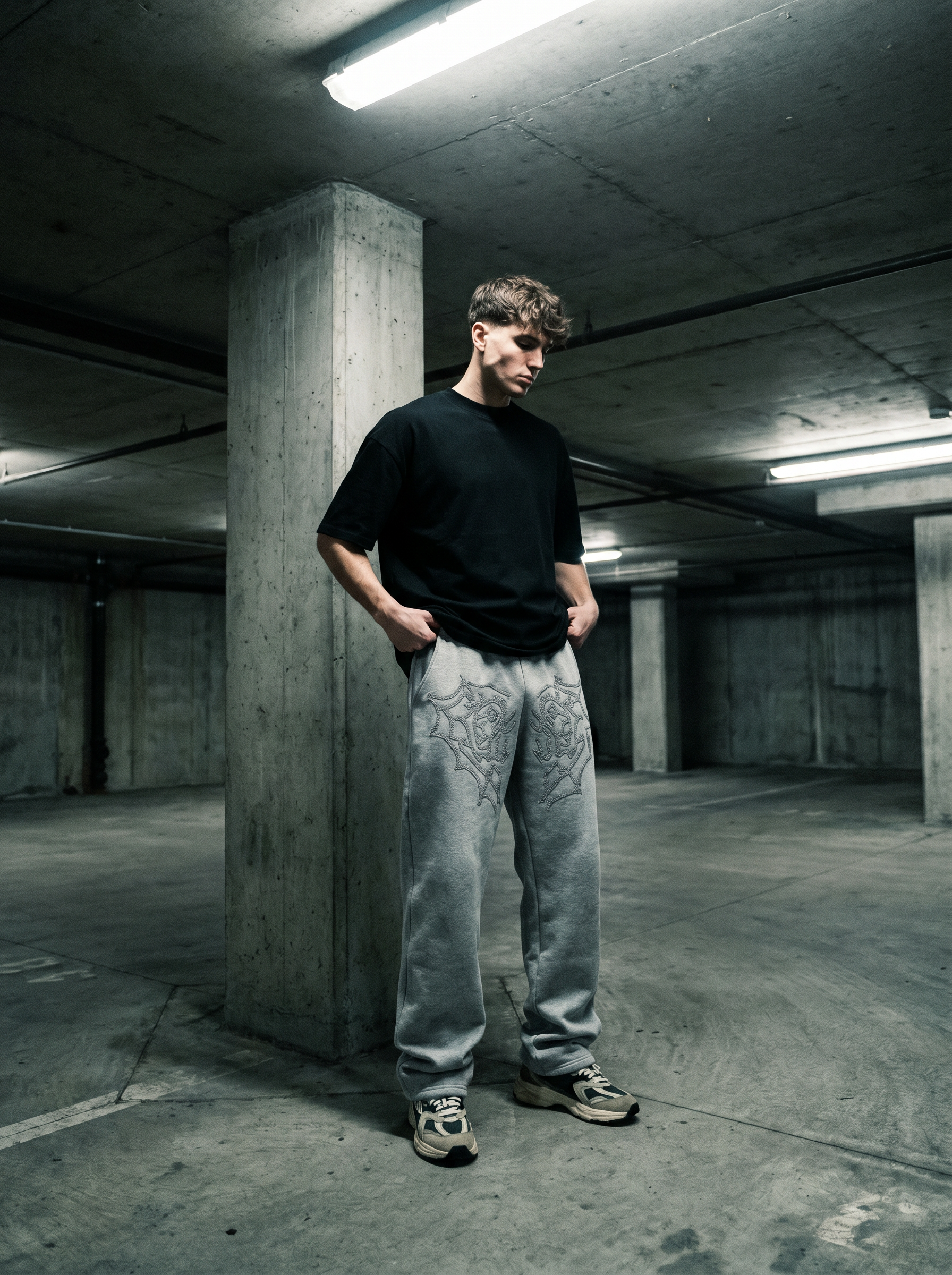 LSCN ARCHIVE - 440g "Spider Web" Graphic Sweatpants