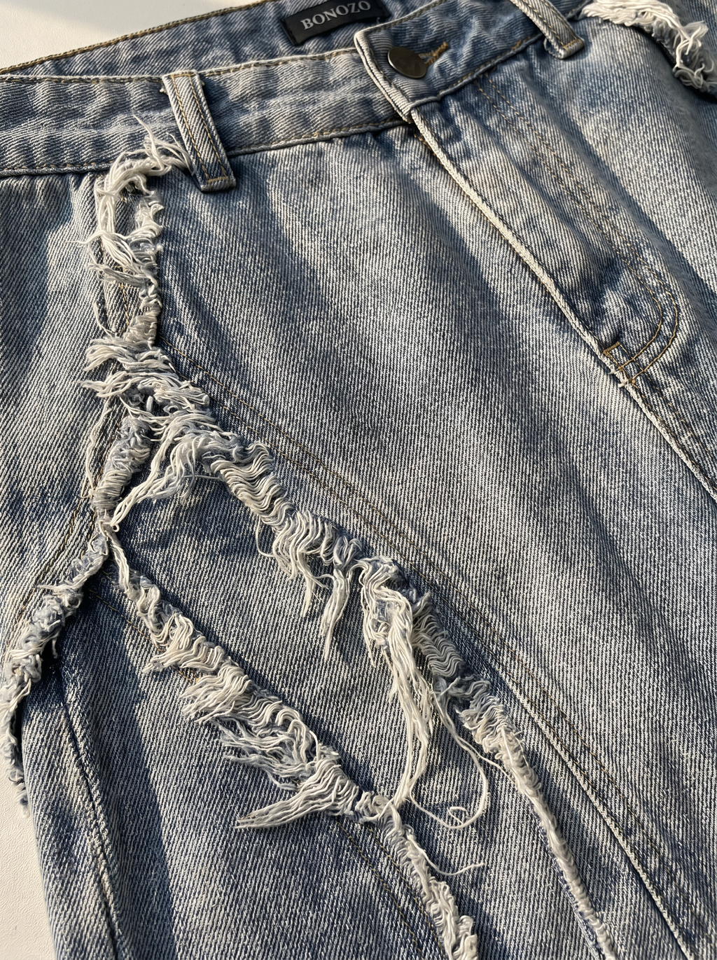 LSCN "Fracture" Denim Shorts