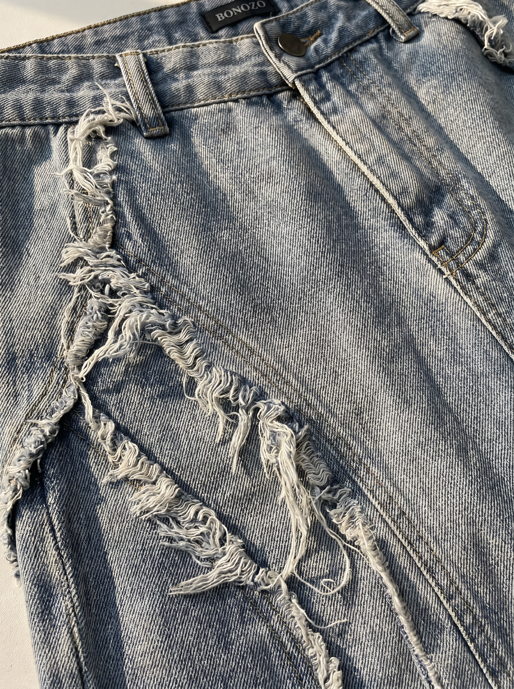 LSCN "Fracture" Denim Shorts