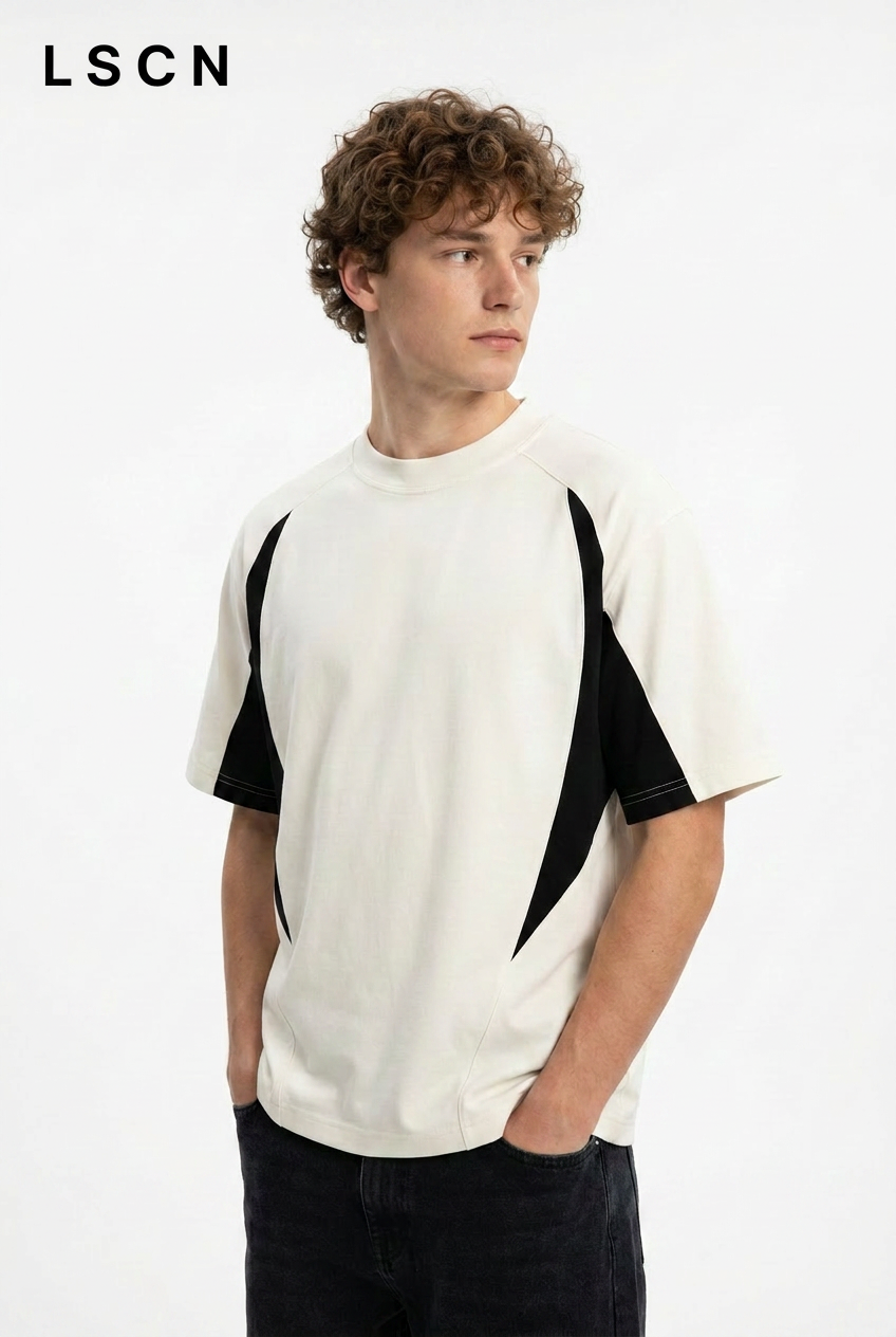 LSCN STUDIO - 260g "Contrast Panel" Technical Tee