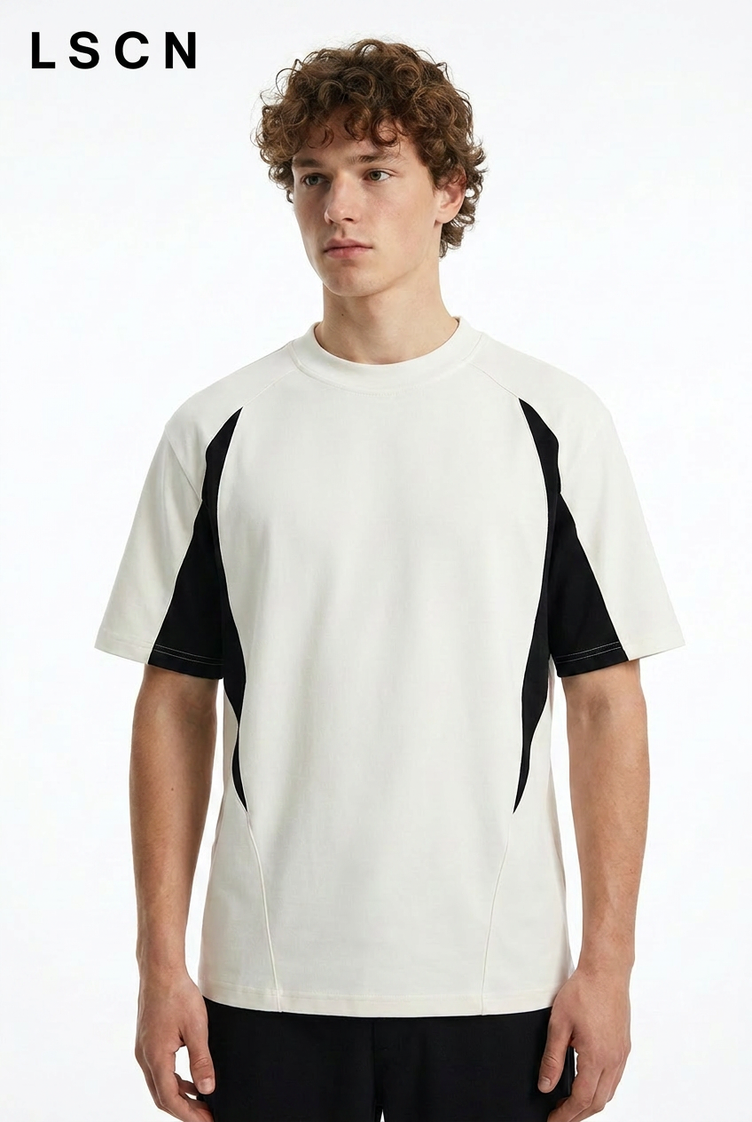 LSCN STUDIO - 260g "Contrast Panel" Technical Tee