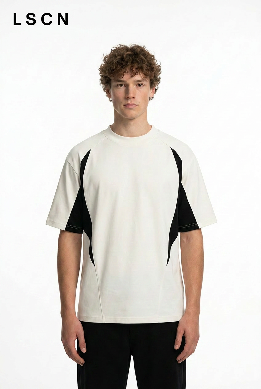 LSCN STUDIO - 260g "Contrast Panel" Technical Tee